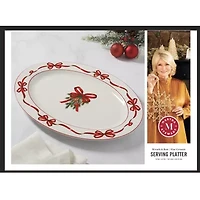 Martha Stewart Holiday Bow Wreath Oval Serving Platter