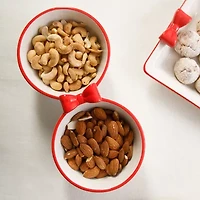 Martha Stewart Holiday Bow Double Snack Serving Bowl