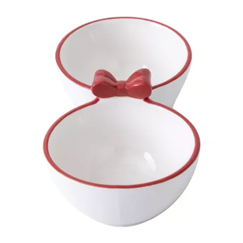 Martha Stewart Holiday Bow Double Snack Serving Bowl