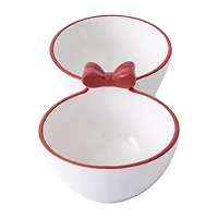 Martha Stewart Holiday Bow Double Snack Serving Bowl