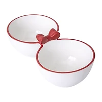 Martha Stewart Holiday Bow Double Snack Serving Bowl