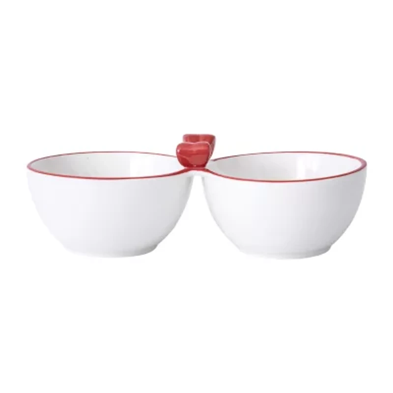 Martha Stewart Holiday Bow Double Snack Serving Bowl