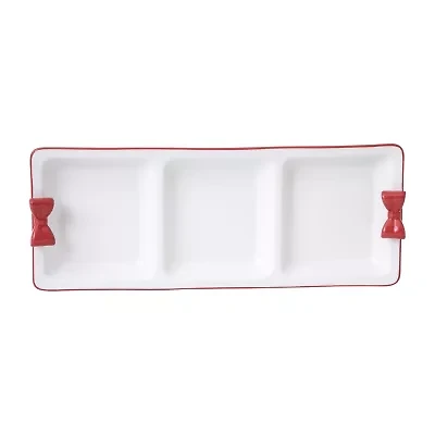 Martha Stewart Holiday Bow 3 Section Serving Tray