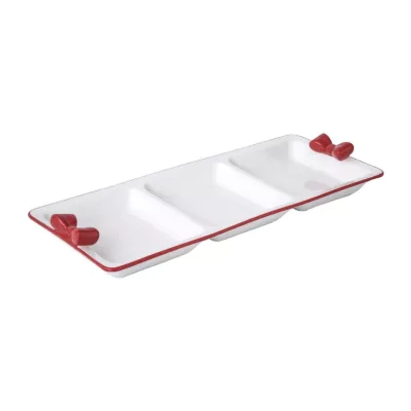 Martha Stewart Holiday Bow 3 Section Serving Tray