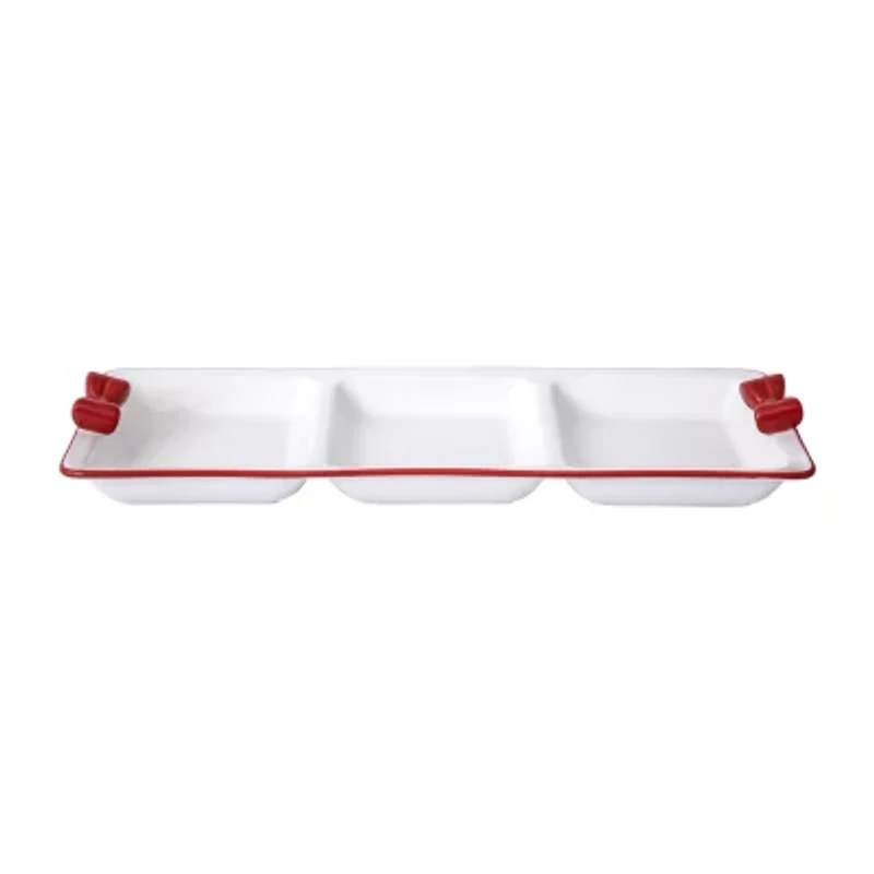Martha Stewart Holiday Bow 3 Section Serving Tray