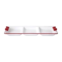 Martha Stewart Holiday Bow 3 Section Serving Tray