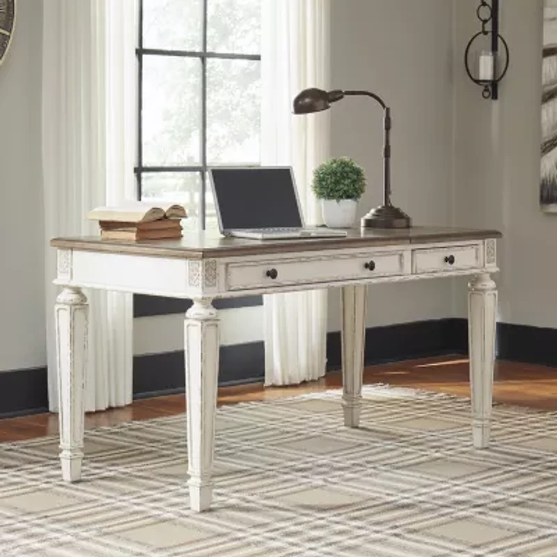 Signature Design by Ashley Realyn 60" Home Office Lift Top Desk with USB Charging