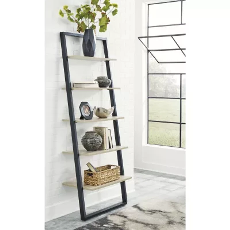 Signature Design by Ashley Waylowe 48" Double-Shelf Pedestal Home Office Desk