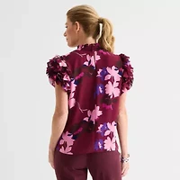 Liz Claiborne Womens Short Sleeve Blouse