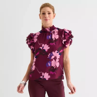 Liz Claiborne Womens Short Sleeve Blouse