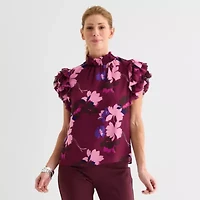 Liz Claiborne Womens Short Sleeve Blouse