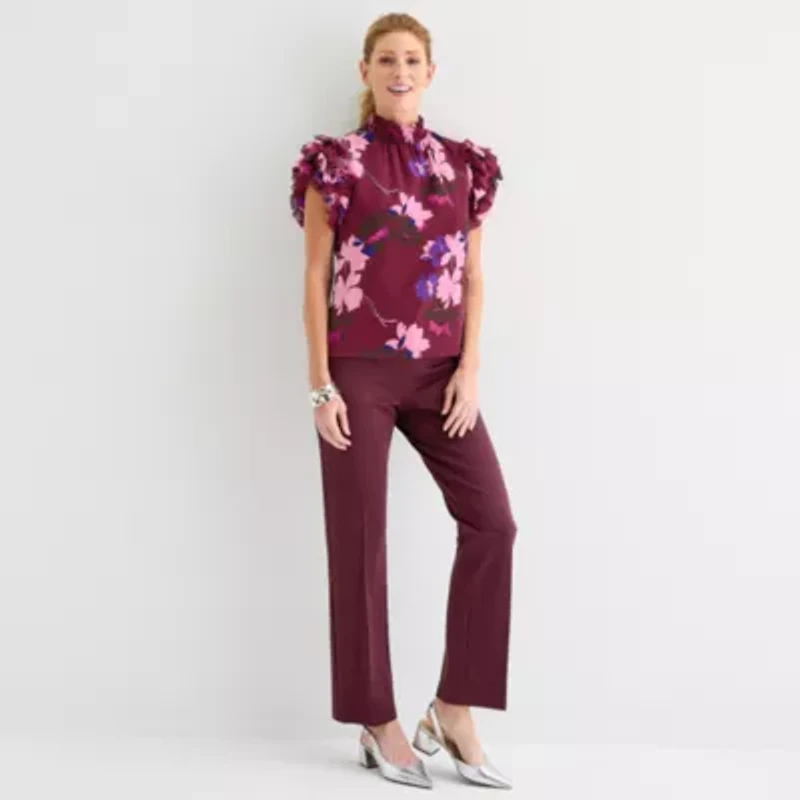 Liz Claiborne Womens Short Sleeve Blouse