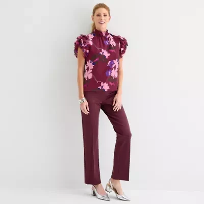 Liz Claiborne Womens Short Sleeve Blouse
