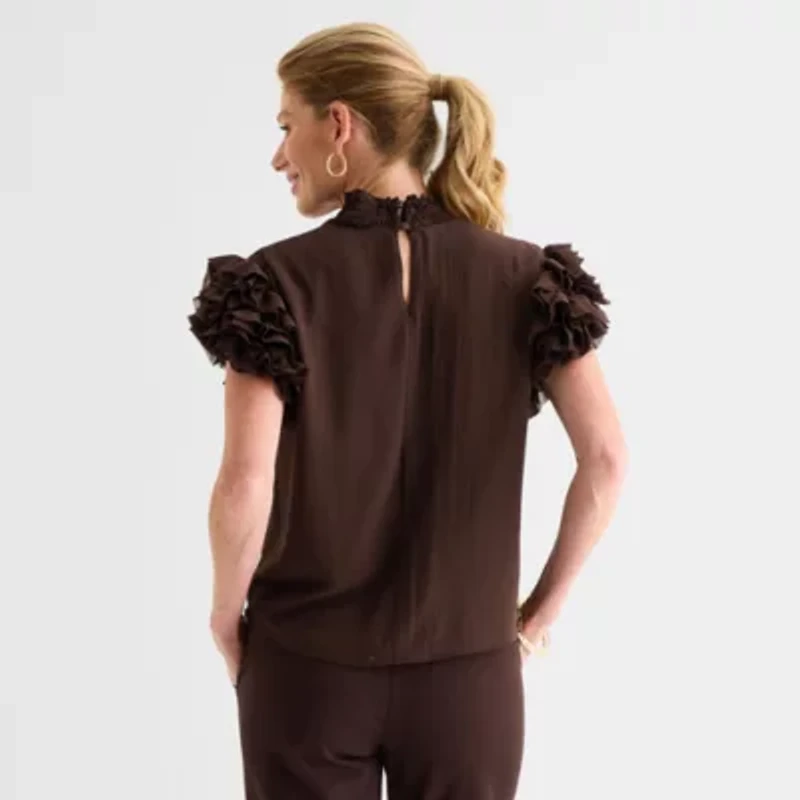 Liz Claiborne Womens Short Sleeve Blouse