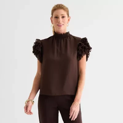 Liz Claiborne Womens Short Sleeve Blouse