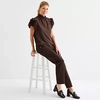 Liz Claiborne Womens Short Sleeve Blouse
