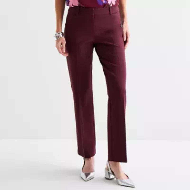 Liz Claiborne Audra Ponte Womens Straight Trouser
