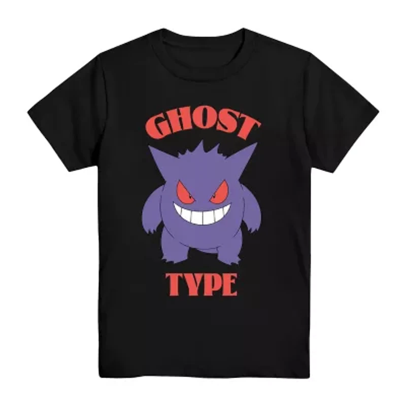 Gengar Little & Big Kid Boys Crew Neck Short Sleeve Regular Fit Pokeman Graphic T-Shirt