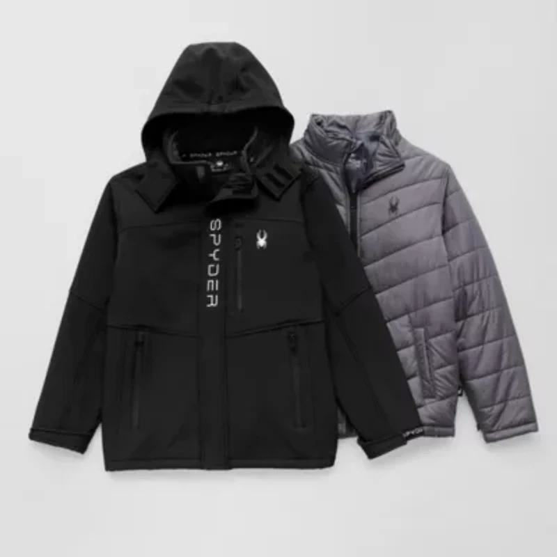 Spyder Little & Big Kid Boys Hooded Midweight Softshell Jacket