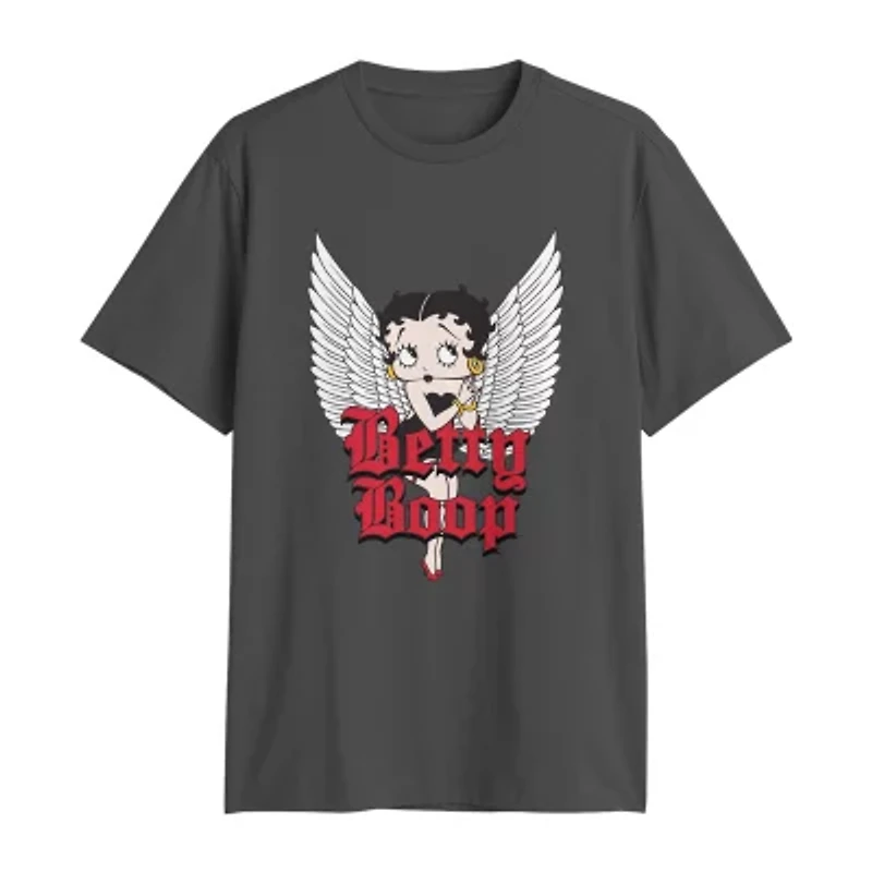 Mens Crew Neck Short Sleeve Regular Fit Betty Boop Graphic T-Shirt