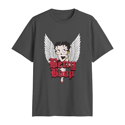 Mens Crew Neck Short Sleeve Regular Fit Betty Boop Graphic T-Shirt