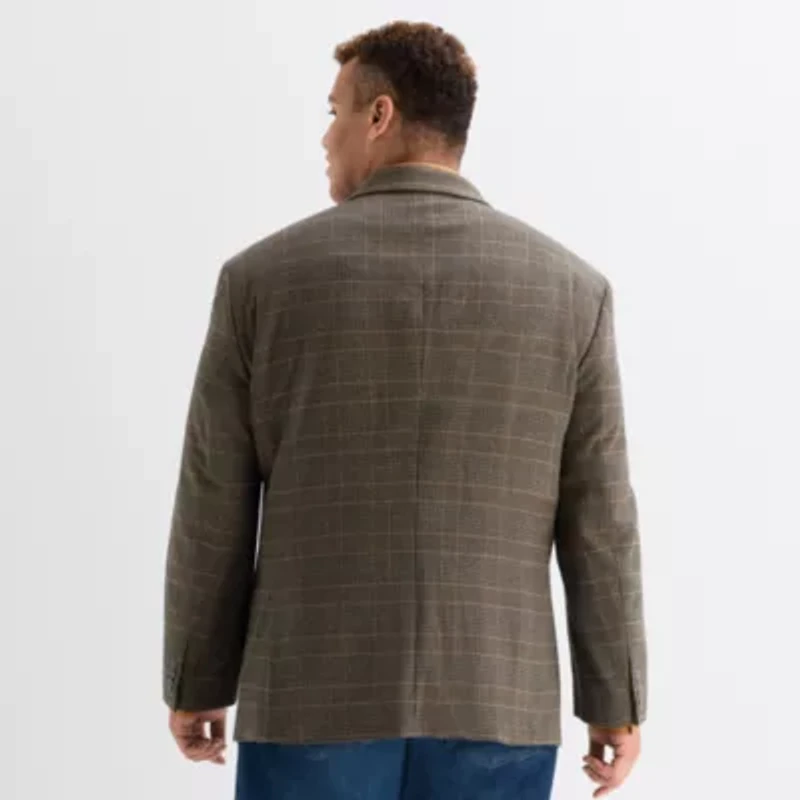 J. Ferrar Mens Big Plaid Sport Coat