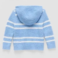Okie Dokie Baby Boys Hooded Long Sleeve Zipper Striped Cardigan
