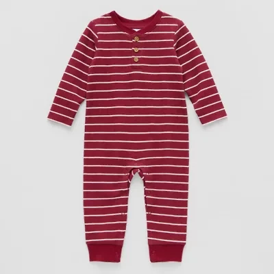 Okie Dokie Waffle Baby Boys Long Sleeve Jumpsuit