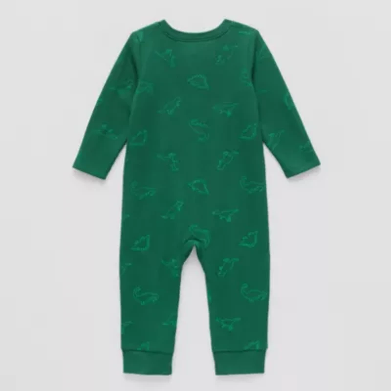 Okie Dokie Waffle Baby Boys Long Sleeve Jumpsuit
