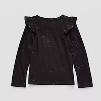 Okie Dokie Girls Round Neck Long Sleeve T-Shirt