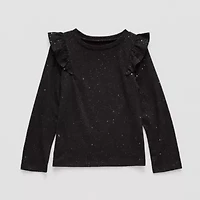 Okie Dokie Girls Round Neck Long Sleeve T-Shirt