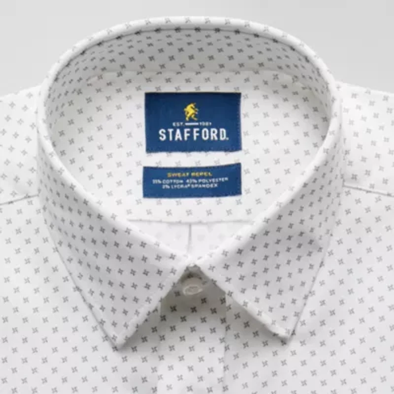 Stafford Advanced Performance Sweat Repel Mens Regular Fit Long Sleeve Dress Shirt