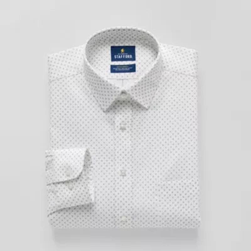 Stafford Advanced Performance Sweat Repel Mens Regular Fit Long Sleeve Dress Shirt