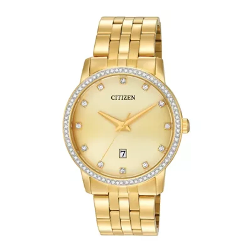 Citizen® Mens Crystal-Accent Gold-Tone Stainless Steel Watch BI5032-56P