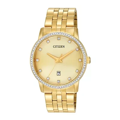Citizen® Mens Crystal-Accent Gold-Tone Stainless Steel Watch BI5032-56P