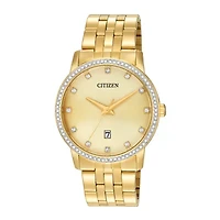 Citizen® Mens Crystal-Accent Gold-Tone Stainless Steel Watch BI5032-56P