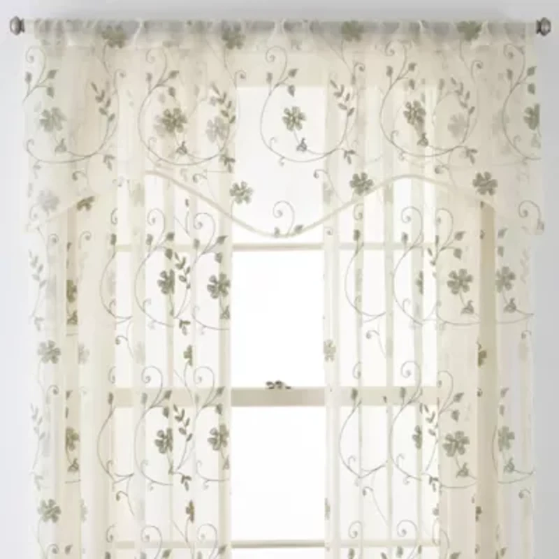 JCPenney Home Malta Rod Pocket Sheer Single Curtain Panel