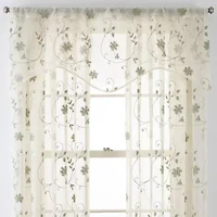 JCPenney Home Malta Rod Pocket Sheer Single Curtain Panel