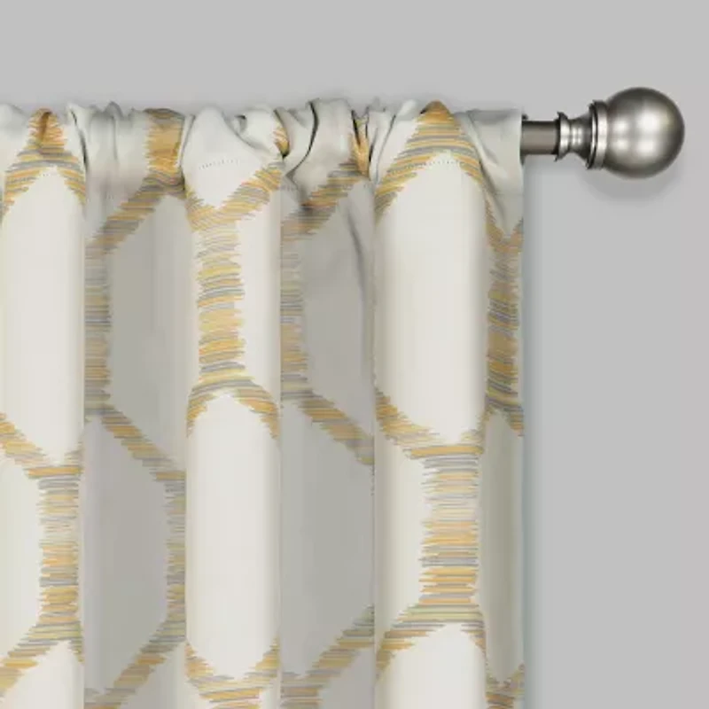 Eclipse Kerry Geo Print Rod Pocket Energy Saving Blackout Set of 2 Curtain Panel