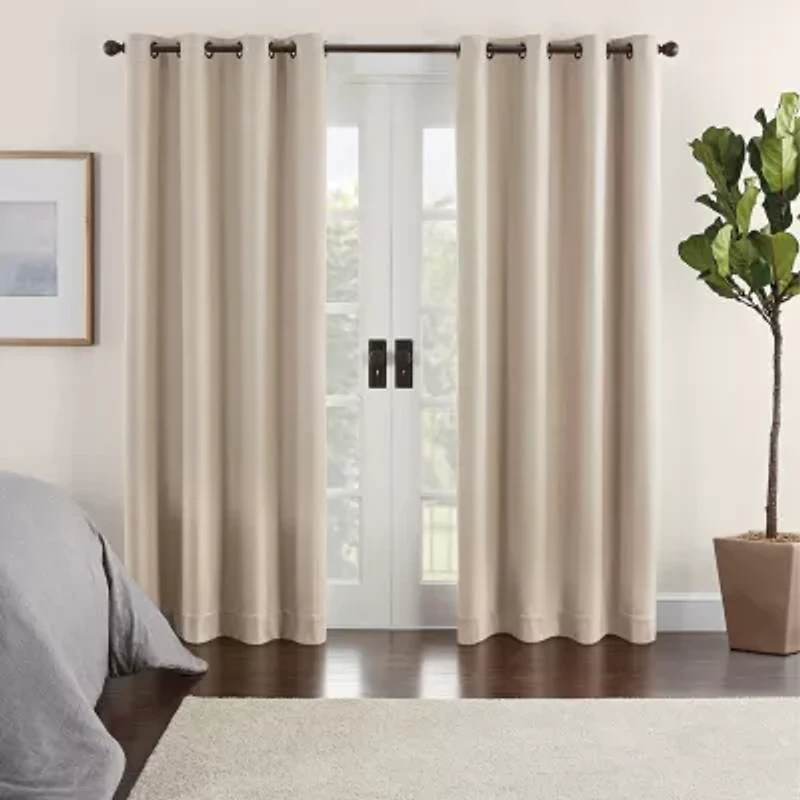 Eclipse Ambiance Chevron Draft Stopper Grommet Top Energy Saving 100% Blackout Single Curtain Panel