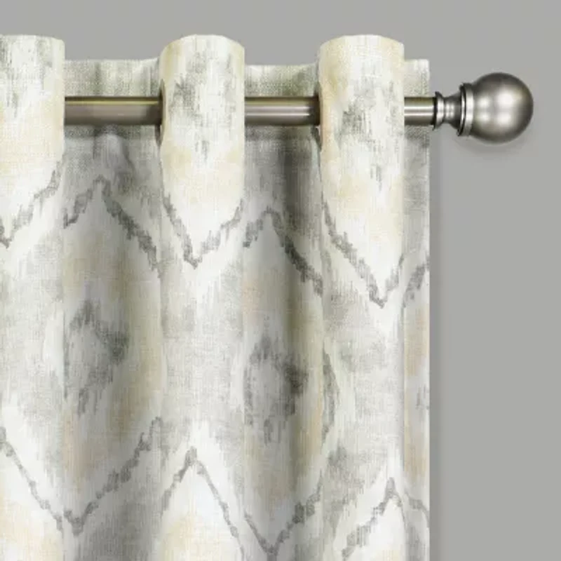 Eclipse Ambiance Ikat Draft Stopper Grommet Top Energy Saving 100% Blackout Single Curtain Panel