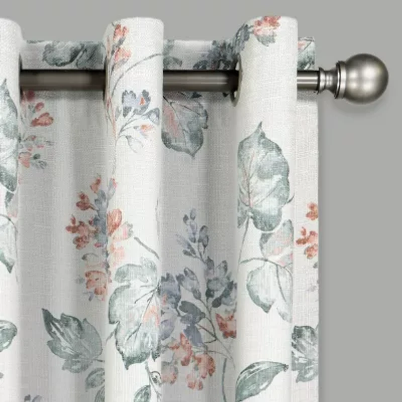 Eclipse Ambiance  Floral Draft Stopper Grommet Top Energy Saving 100% Blackout Single Curtain Panel