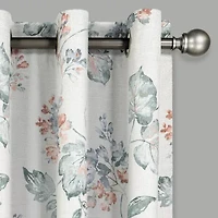 Eclipse Ambiance  Floral Draft Stopper Grommet Top Energy Saving 100% Blackout Single Curtain Panel