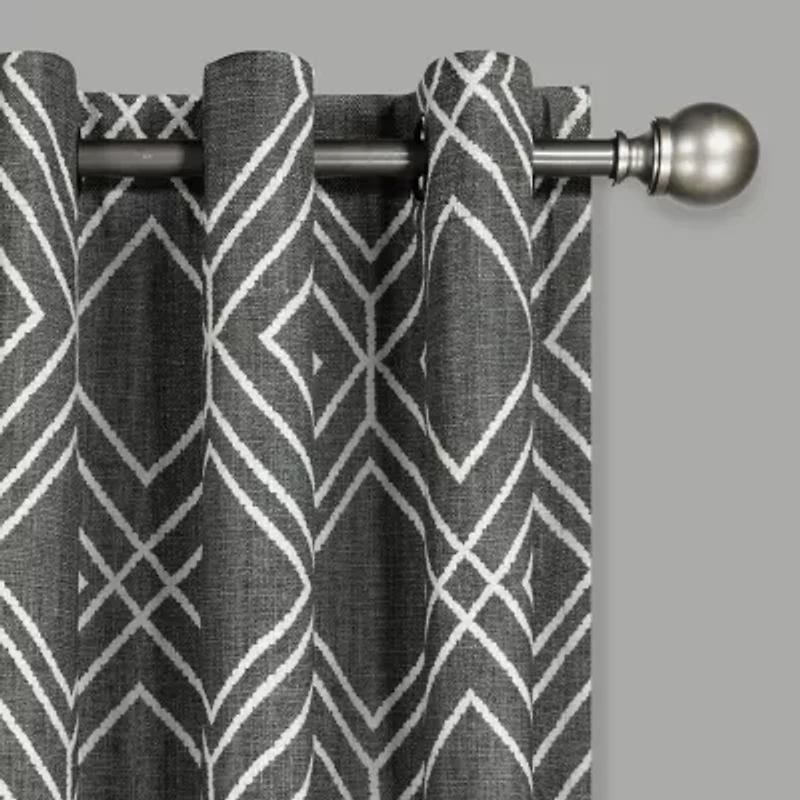 Eclipse Ambiance Geo Print Draft Stopper Grommet Top Energy Saving 100% Blackout Single Curtain Panel