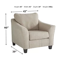 Signature Design by Ashley® Abney Curved Slope-Arm Chair