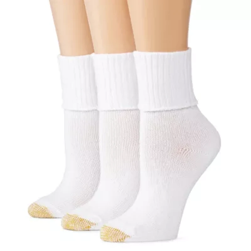 Gold Toe Bermuda Womens 3 Pair Turncuff Socks