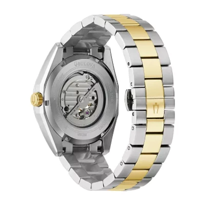 Bulova Surveyor Mens Automatic Two Tone Stainless Steel Bracelet Watch 98a284