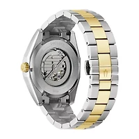 Bulova Surveyor Mens Automatic Two Tone Stainless Steel Bracelet Watch 98a284