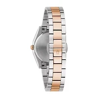 Bulova Surveyor Womens Diamond Accent Two Tone Stainless Steel Bracelet Watch 98p207