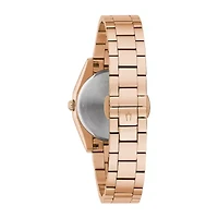 Bulova Surveyor Womens Diamond Accent Rose Goldtone Stainless Steel Bracelet Watch 97p156